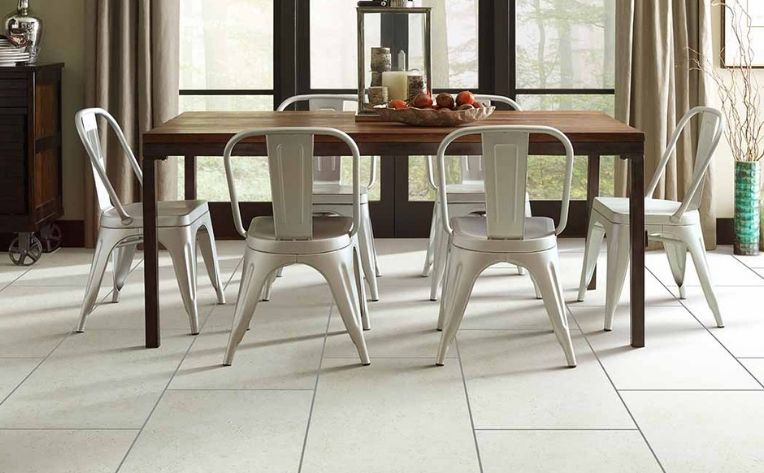 Tile Flooring Dining Room Setup